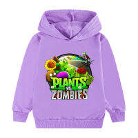 Plants Vs. Zombies Hoodie เสื้อกันหนาวพร้อมกระเป๋าสำหรับเด็กชายหญิงฤดูใบไม้ผลิและฤดูใบไม้ร่วงผ้าฝ้ายแฟชั่นชายและหญิง Hooded เสื้อกันหนาว W002