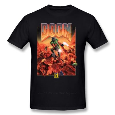 Wolfenstein T Shirt Doom Classic Cover Tshirt Short Sleeves Male Tee Shirt Classic Printed Cotton Fun Tshirt