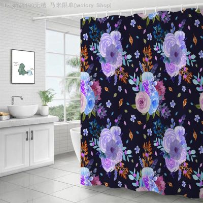 【CW】☃✘ஐ  Painting Flowers Shower Curtains Curtain Anti-peeping Blackout Door with Hooks