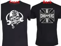 Cool Mens West Coast Chopper Skull Logo Bike Biker Motorbike Motorcycle Black Tshirt Cool Short T Shirt Tee Shirt