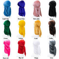 Durags สำหรับเด็กกำมะหยี่ Durags Bandanna Breathable Warm Turban หมวก Wigs Doo Durag Solid Biker Headwrap อุปกรณ์เสริมผม