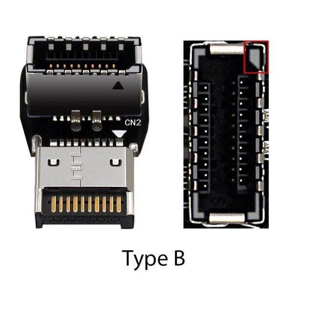 Usb Header Adapter Usb3 0 19p 20p To Type E 90 Degree Converter Adapter Chassis Front Type C