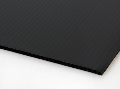 PGแผ่นพลาสติกลูกฟูก(ฟิวเจอร์บอร์ด,PP Board)ดำ3x65x80แพ็ค30แผ่น