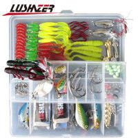 2021105pcslot LUSHAZER Fishing Lure Soft Bait DD Spoon Spinner Baits Jig Hooks Hard Lures Swivel with box