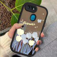 เคสสำหรับเคส OPPO A12 A12E/ A12S ภาพวาดสีน้ำมันเคสลายดอกไม้กระจกบางนุ่มบางเคสโทรศัพท์