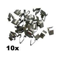10ชิ้นเบาะเครื่องประดับโลหะแผงที่หนีบ16มม. บูตและซับภายในประตูท้ายรถ4A0867276B สำหรับติดตั้งกันชนข้างและขอบตกแต่งอื่นๆ
