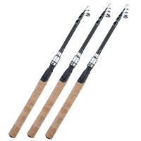 Souilang Cost-effective 1.8M-2.4M escopic Fishing Rod 3 Colors Cork Handle Spinning Fishing Rod Carbon Fiber Travel Tackle