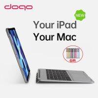 DOQO Magic Bluetooth Trackpad คีย์บอร์ดเคสสำหรับไอแพด Pro 10.9 12.9 11 2021 2020 2018ไฟ LED อะลูมินัมอัลลอยที่ถอดออกได้ Multi-Function Cover