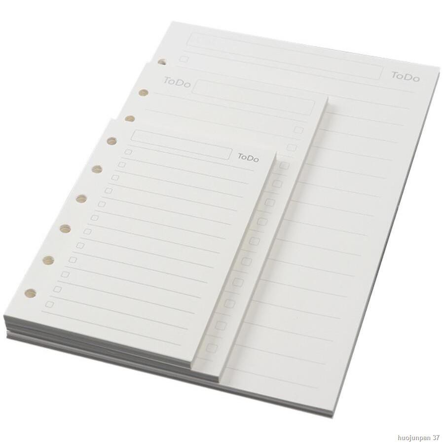 A7 Writing Refill Paper Pocket Refill Loose Leaf Line Page Paper Ring Binder Paper White 