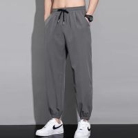 【CC】✷  Men Jogging Sweatpants Silk Quick-Dry Tracksuit Sport Trousers Oversized Wide Leg Drawstring Pants 8XL