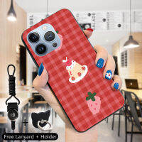 Mop Mall เคสสำหรับ Apple iPhone 15 Pro Max 15 15 Pro แหวนใส่นิ้ว Lyard เคสลายผลไม้แตงโมมะนาวสตรอเบอร์รี่ซิลิโคนกันกระแทกกรอบโทรศัพท์ป้องกัน TPU