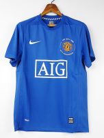 MAN UTD AWAY 3RD 2007 2008 2009 40 ANNIVERSARY BLUE FOOTBALL SHIRT SOCCER JERSEY