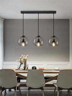 [COD] Restaurant chandelier modern minimalist lamps creative personality bedroom bedside glass bar