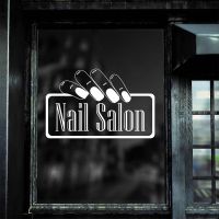 【LZ】﹍  Nail Salon Logo Vinyl Windwo Sticker Manicure Fashion Art Decoration For Bussiness Shop Spa Beauty Salon Room Decals Murals 4452