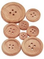 【YF】✚  10PCs   30PCs Color Round Piping Wood Grain Buttons 10mm-30mm Sewing Accessories 4 Holes