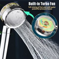 Turbo Fan Drive Jet Shower Propeller Shower Head Rainfall High Preassure with Fan Water Saving Premium Bathroom Shower Accessary Showerheads