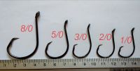 thaifishing ตัวเบ็ด Circle hook หน้าบิด แค่ยกปลาก็ติดแล้ว ขนาด1/0 2/0 3/0 5/0 และ 8/0 10/0 งานหน้าดิน เก๋าถ่าน [ 1ชุด 10ตัว ]