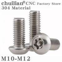 1pcs M10 M12 A2 70 304 stainless steel Six Lobe Torx Button Round Head with Pin Tamper Proof Security Screw Bolt