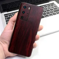 For Huawei P60 P50 P50E P40 Pro Plus 3D Imitation Vintage Wood Grain Textured Effect Ultra Thin Back Protective Film Decals Skin Wrap Covered Edges Sticker (Not a Case)