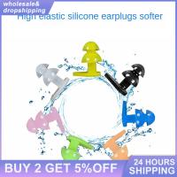 1pair  Boxed Swimming Ear Plug Silicone Waterproof Children Sound-guiding Transparent Elastic Bath Swim Sleeping Ear Plug