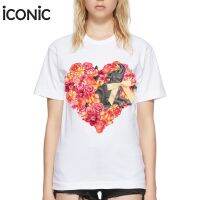 iCONiC HEARTIE T-SHIRT #5674 เสื้อยืด พิมพ์ลาย หัวใจ ดอกไม้ แรด ติดโบว์ เสื้อผ้าผู้หญิง เสื้อยืดผญ เสื้อยืดผช เสื้อยืดแฟชั่น เสื้อยืดขาว