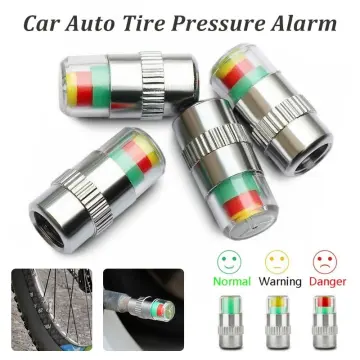 4pcs Car Tire Pressure Monitor Gauge Valve Stem Caps Sensor Indicator 3  Color Eye Alert 