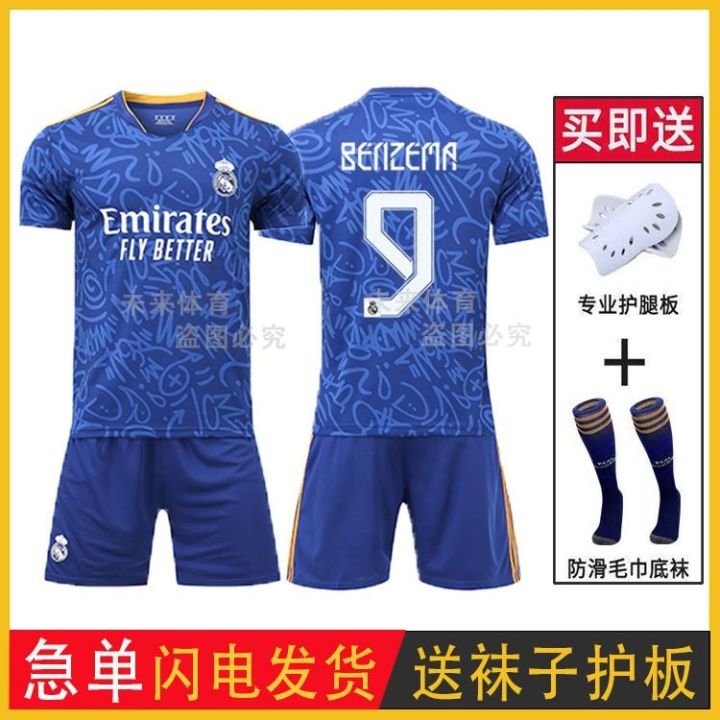 21-22-of-real-madrid-away-kit-blue-20-pooh-theseus-cristiano-ronaldo-7-short-sleeve-football-suit-custom