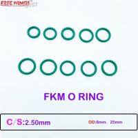 Green FKM O ring Seal CS2.50mm Thickness OD8mmOD25mm Oil resistant acid and alkali resistant sealing Gasket FPM o-ring