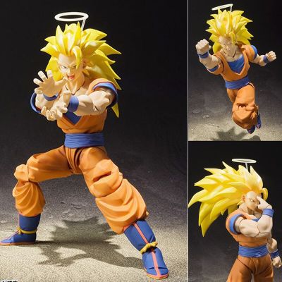 ดราก้อนบอล Z Soyan ตุ๊กตาขยับแขนขาได้อนิเมะ Goku 3 SHF Figurine Goku SSJ3 Sh Figuarts ของเล่นของสะสมโมเดลของเล่นเคลื่อนย้ายได้