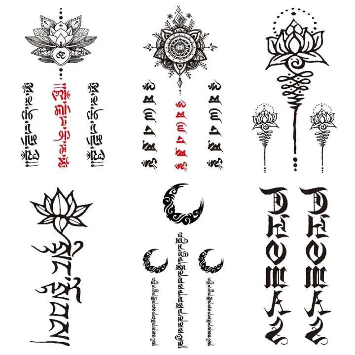 Back Sanskrit Tibetan Lotus Moon Totem Striped Girl Tattoo Sticker Waterproof Women's Long-Lasting Simulation Sexy Tattoo | Lazada PH Back Sanskrit Tibetan Lotus Moon Totem Striped Girl Tattoo Sticker Waterproof Women's Long-Lasting Simulation Sexy Tattoo | Lazada PH
