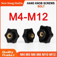 M4 M5 M6 M8 M10 M12 Plum Bakelite Tangan Mengencangkan Kacang Clamp Pegangan Benang Hitam Bintang Manual Thumb