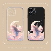 เคสโทรศัพท์มือถือวาฬดวงจันทร์สดใสขนาดเล็กเหมาะสำหรับ1 Apple 13/14pro Huawei OPPO Glory Vivo Xiaomi 13