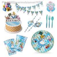 Alice In Wonderland Girls Birthday Party Supplies Disposable Cutlery Paper Plate Cups Balloon Gender Reveal Decorations Kids Toy