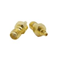 1PCS MMCX Adapter MMCX Male to SMA Female RF Coaxial Coax Adapter Gold-plated Brass Straight SMA Jack to MMCX Plug Connector Electrical Connectors