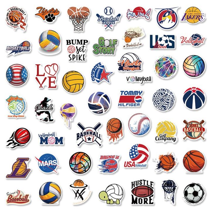 collection-volleyball-football-stickers-ball-stickers-softball-sports-hot-10-30-50-rugby-basketball-sports