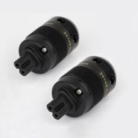 2Pcs Rhodium Figure 8 C7 Plug Hifi Audio Speaker Amplifier Electrical AC Power Cord IEC Socket Connector