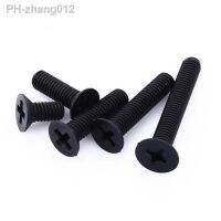 M2.5 M3 M4 M5 M6 Black Nylon Countersunk Head Screws Plastic Phillips Flat Machine Screw Length 5-40mm x 25/50/100pcs