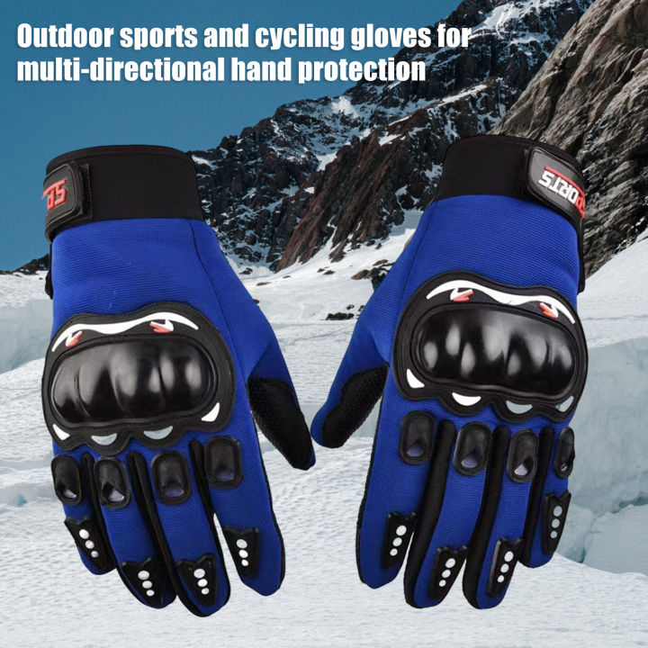 ถุงมือฝึกมอเตอร์ไซค์ถุงมือป้องกันหน้าจอสัมผัสและข้อต่อสำหรับการขี่จักรยานปีนเขา