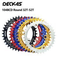 Deckas ห่วงโซ่จักรยานเสือภูเขาแบบกว้างแคบ,104BCD สำหรับ Shimano 32T 34T 36T 38T 40T 46T 50T 52T ฟันจานโซ่จักรยานเสือภูเขาจานฟันจานโซ่จักรยาน104 Bcd