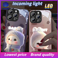 มก. กระจก LED สำหรับ iPhone เคสโทรศัพท์14Promax 14Plus 13 13Pro 13Promax 12ProMax 11สำหรับไอโฟนเคสโทรศัพท์7Plus 8Plus XR XS X XSMAX 11ProMax 11pro 12 12pro 7 8ผ้าพันคอน่ารักกระต่าย