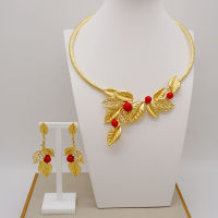 Dubai Flower 24k Gold Color Jewelry Sets African For women Saudi Arab Necklace celet Earrings Ring Set Wedding Bridal Gifts