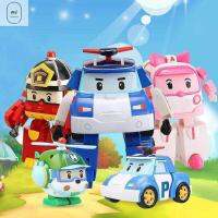 YULANNIA อะนิเมะ ผ้าลูกฟูก เด็กชายเด็กหญิง ROBOCAR Poli ของขวัญวันเกิดของขวัญ การเปลี่ยนรูปด้วยมือ สำหรับเด็กๆ ตุ๊กตาของเล่นเด็ก รถหุ่นยนต์หุ่นยนต์ ของเล่นแปลงร่าง ฟิกเกอร์แอคชั่น