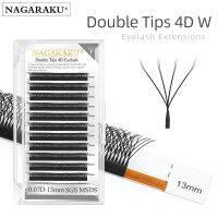 NAGARAKU ปลายสองด้านสำหรับ4D ดอกออโตเมติกรูปตัว W ขนตาปลอม3D คู่