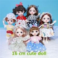 (Popular toys) ใหม่ BJD 16เซนติเมตรแฟชั่นมินิตุ๊กตาสาวเล่นบ้านชุด13ที่สามารถเคลื่อนย้ายข้อต่อ3D ตา1/12เด็ก DIY แต่งตัวของขวัญวันเกิดของเล่น