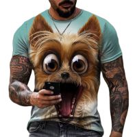 2023 Cute Animal Dog 3d Printed Short Sleeve Cool T Shirt Summer Fashion Breathable Loose Casual Oversized Short Sleeve Tee Shirts