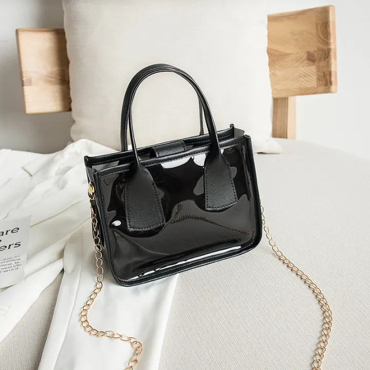Clear Transparent Shoulder Bag - Waterproof PVC With Adjustable Mesh Strap For Work & Travel
