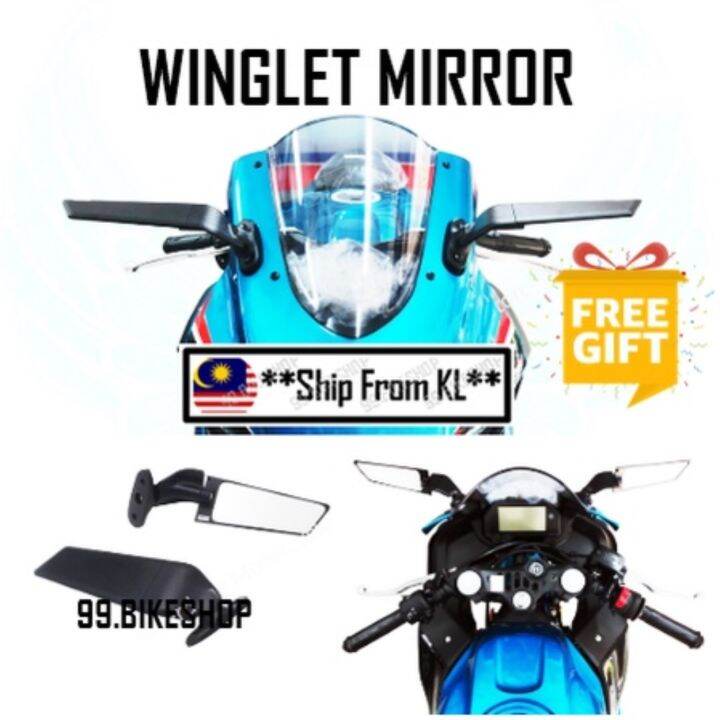 Ready Stock KAWASAKI NINJA 250 300 400 650 YAMAHA R15 R25 HONDA CBR REAR VIEW MIRRORS WIND