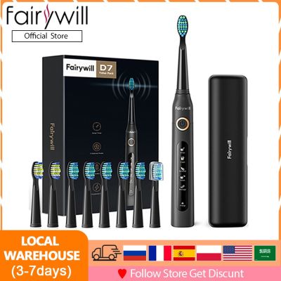 Fairywill FW507แปรงสีฟันไฟฟ้าโซนิค,ใหม่2023โหมดชาร์จได้8หัวซูเปอร์แปรงสีฟันช่วยเพิ่มความขาวอุปกรณ์ตั้งเวลา