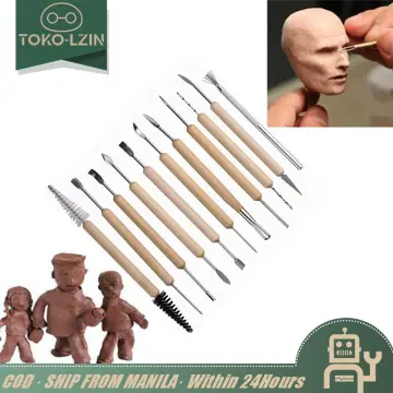 11pcs/set Clay Sculpture Pottery Tools Beginner's Clay Sculpting Set Wooden  Handle Modeling Tools 