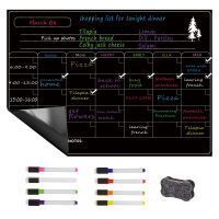 Fridge Whiteboard- Magnetic Calendar for Refrigerator Calendar Fridge Whiteboard - Monthly Calendar Set include 8 Markers